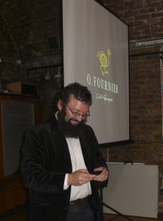 Rabbi José Manuel Ortega of O.Fournier checks his stock options